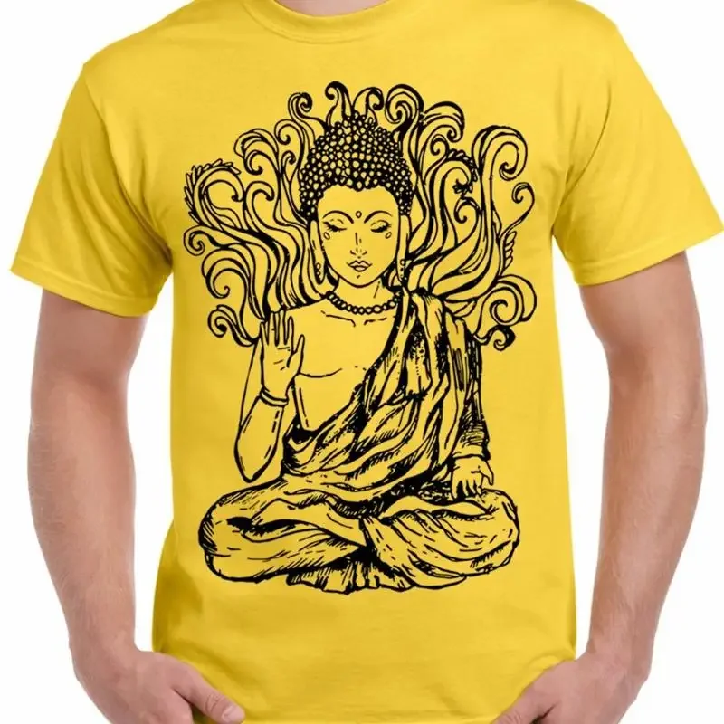 Buddha Design Large Print Men'S T Shirt Buddhist Buddhism Meditation