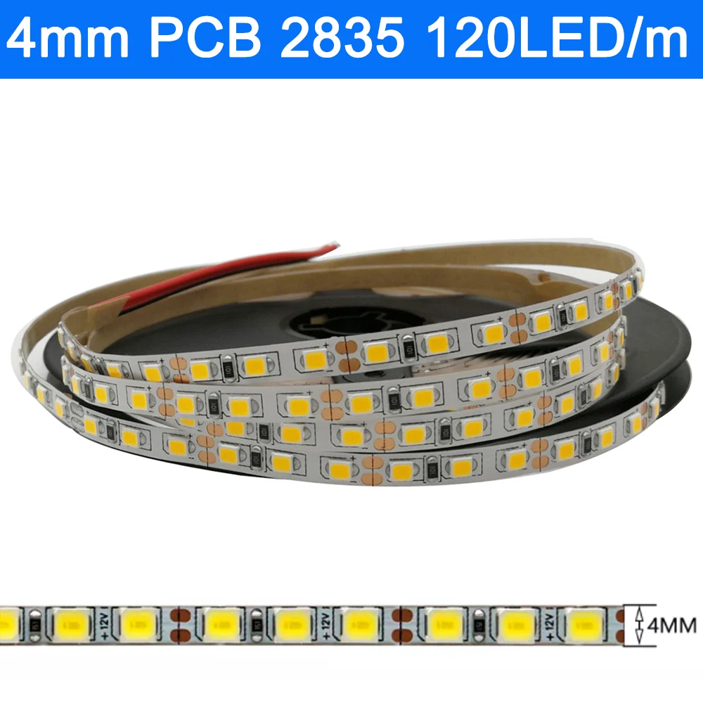 5m 5V 12V 24V DC 2835 LED Strip SMD Tape Light Ribbon 120/180/240/480LEDs/m Natural White / Warm White / Cold White Home Decor