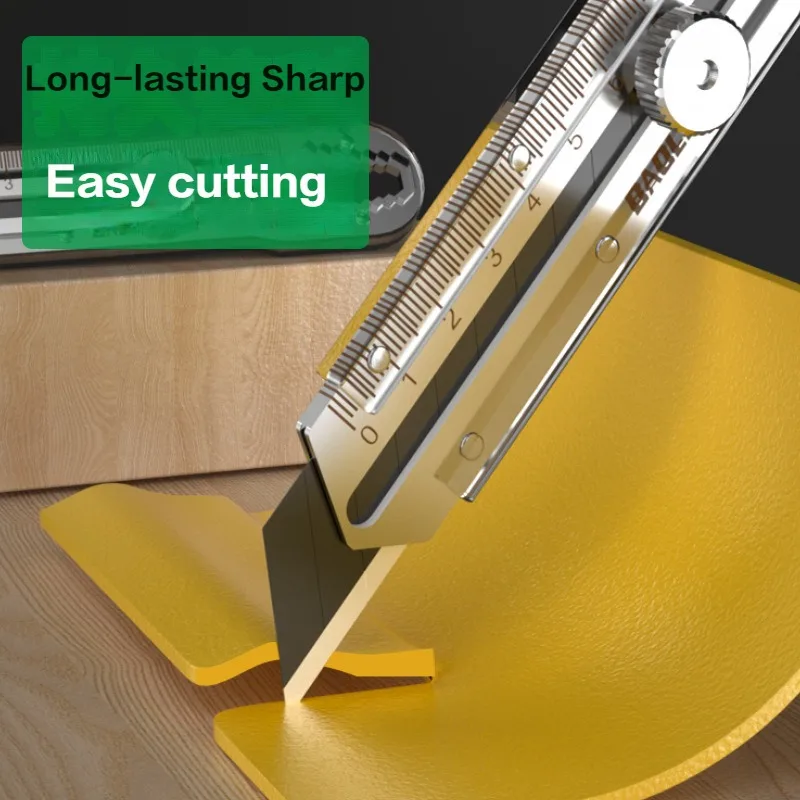 8-in-1 Utility Knife Box Cutter, Multi-purpose Stainless Steel Folding Heavy-duty Waterproof Snap-off Cutter Knife with Blad