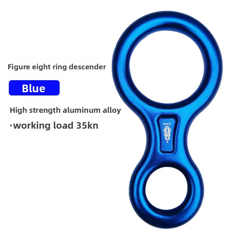 Climbing Figure-8 Descender 35KN Fall Arrester Outdoor High-Rise Escape Rope Slow Descent Device for Home and High-Altitude Work