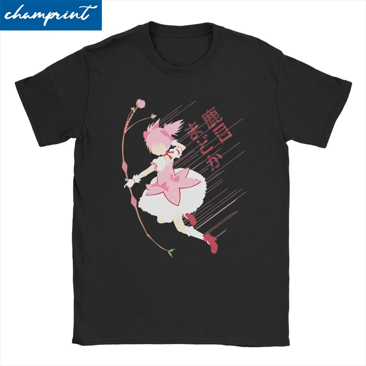 Puella Magi Madoka Magica Kanji Attack T Shirt Men Women's Cotton Awesome T-Shirt Crewneck Kyubey Anime Tees Clothing Summer