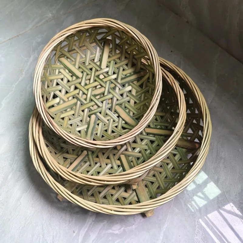 Handmade bamboo woven hexagonal fruit and vegetable rice basket steamed bread basket dustpan basket