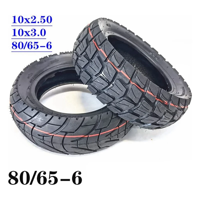 2Pcs 10 Inch Tubeless Electric Scooter Tire,80/65-6 Tire,10X3.0-6 E-Bike Explosion-Proof Rubber Tires,Off-Road Tire