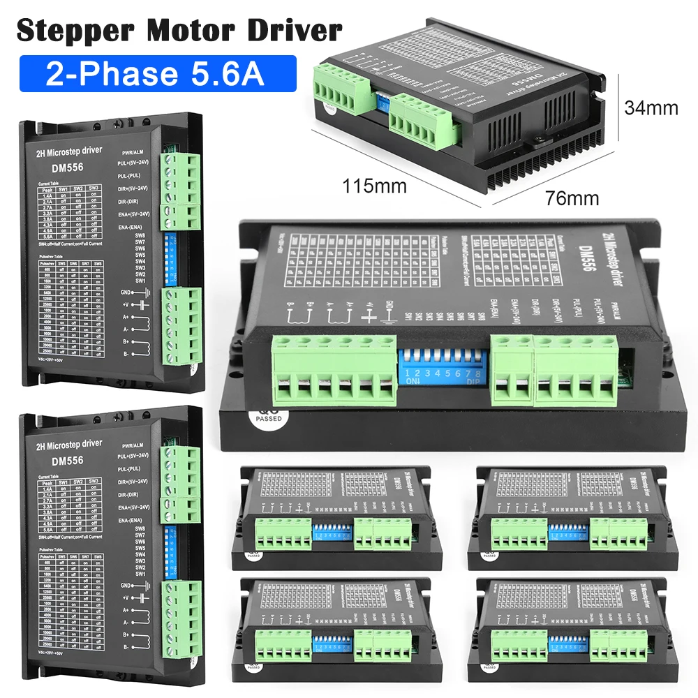 DM556 2-Phase Digital Stepper Motor Driver For NEMA 17 23 34 Series Stepper Motor CNC Machine 3D Printer 57mm 86mm