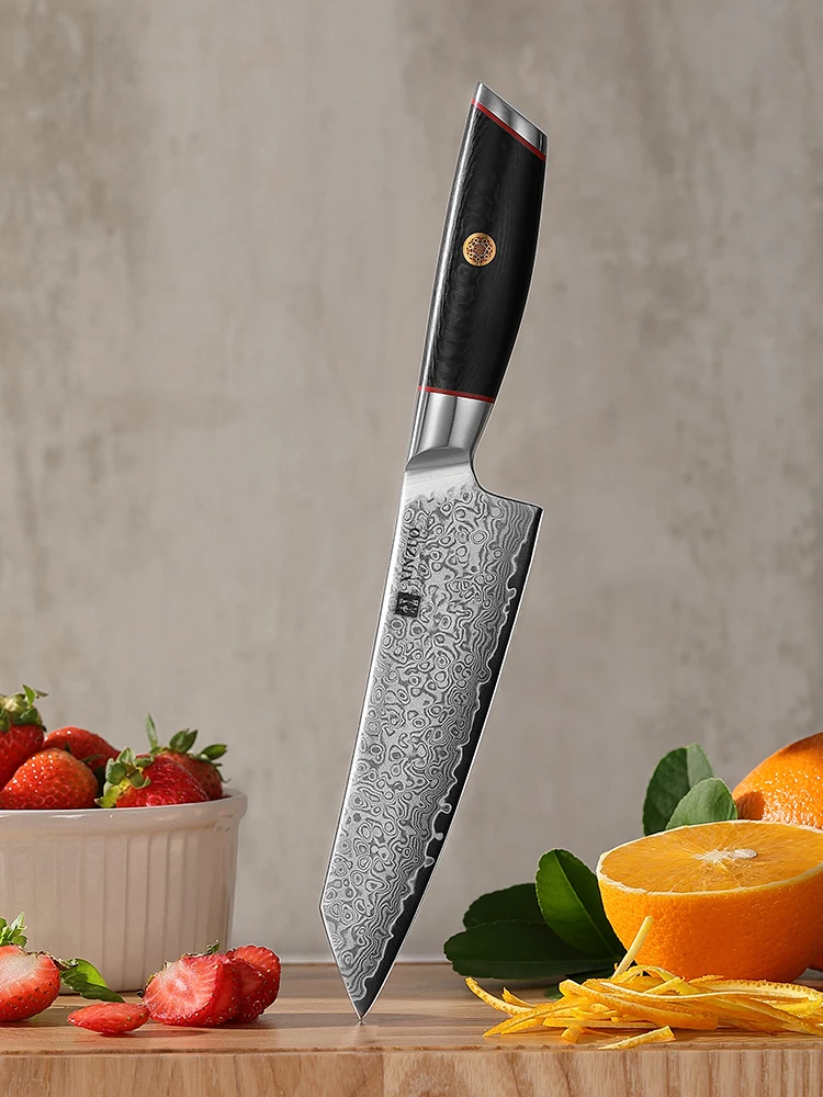 XINZUO 5,8 Zoll Bunka Messer 67 Lagen Damaszener Stahl 10Cr15CoMoV Kern 60 HRC Carbonfaser G10 Griff