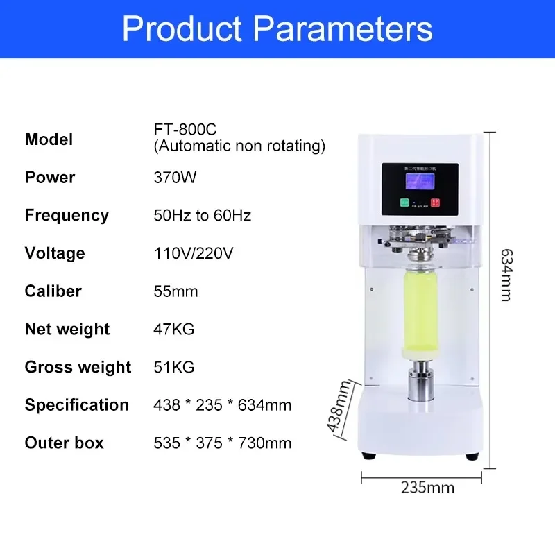 Semi-automatic non-rotating commercial manual soda beer can sealing machine tin sealing beverage bottle sealing machine