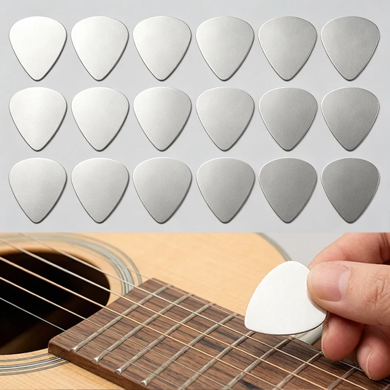 5/10/15/20 plectres de guitare en forme de cœur en acier inoxydable – Plectres en métal de calibre lourd pour la pratique du rock et de la basse, accessoire de concert durable TMZ