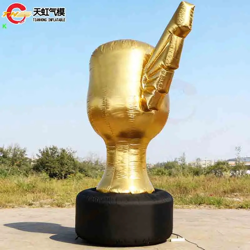 Trofeo inflable gigante de envío rápido, modelo de aire, trofeo inflable de copa dorada, globo de tierra para decoración