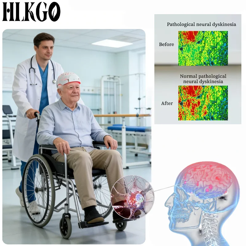 HLKGO 2026 New Upgrade 810nm Neurofeedback Helmet PBM Near Infrared Light for Stroke Autism Children Brain Recovery