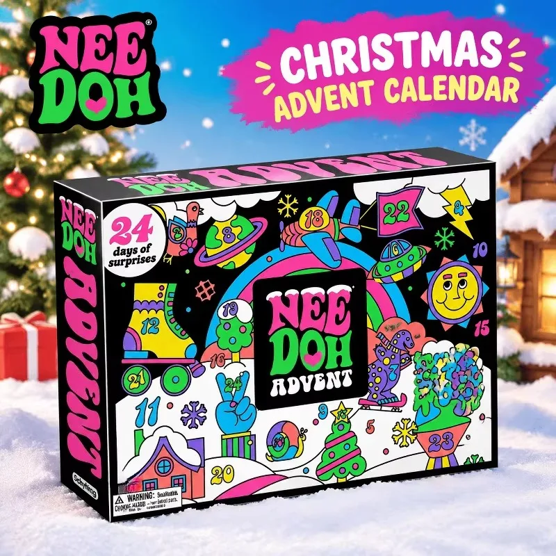 2026 NeeDoh Stress Relief Toy 3D PVC Fidget Doll Advent Calendar Christmas Countdown Calendar Surprise Box New Year Holiday Gift