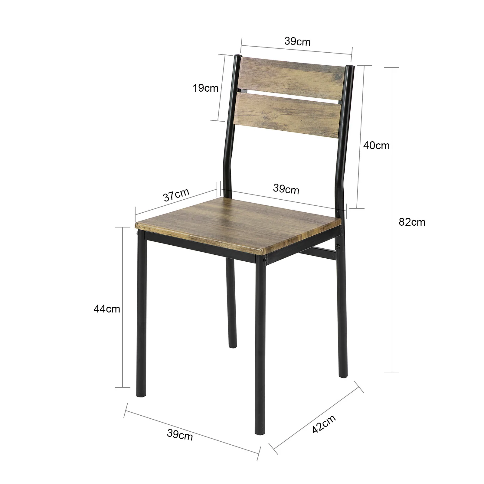SoBuy FST72-Nx4 4er Set Esszimmerhocker, Küche, Restaurant Esszimmerstuhl Hocker Holzstuhl mit Rückenlehne 39x42x82 cm – Detail 9