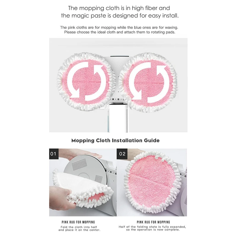 A01V-2Pcs استبدال ممسحة البخار الملابس ممسحة كهربائية منصات التنظيف لسلسلة Bobot 8 و 9 ، قطع غيار ممسحة الأرضية