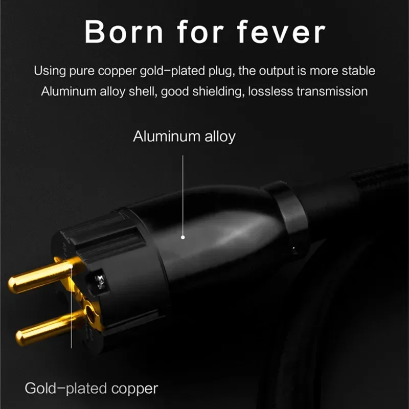 Upgrade AC Power Cable High Quality Oxygen Free Copper Connector Plug HIFI EU Schuko Cables 0.5M 1M 1.5M 2M 3M 5M