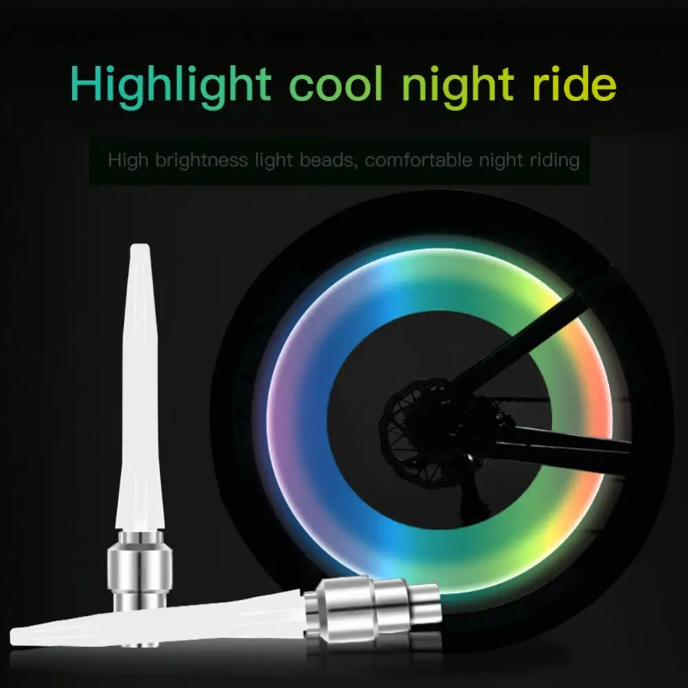 LED Bike Valve Light Colorful Rocket Type Wheel Tyre Valve Cap Light Bike Tire Lamp Motorcycle Wheel Tire Lamp Bicycle Lights