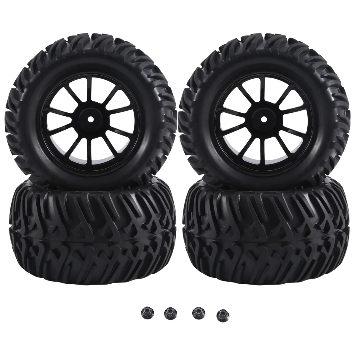 4Pcs 125mm 1/10 Short Course Truck Tire Wheel Tyre 12mm Hex for Traxxas Slash Arrma Senton HuanQi 727 Vkar ,A