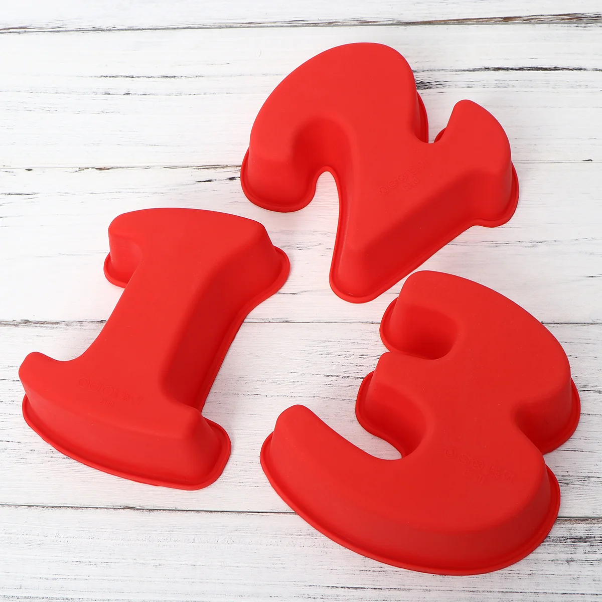 

9 pcs Silicone Digital Cake Mold 0-8 Number Shape Nonstick Heat Resistant Baking Tool For Chocolate Dessert Decorating Red