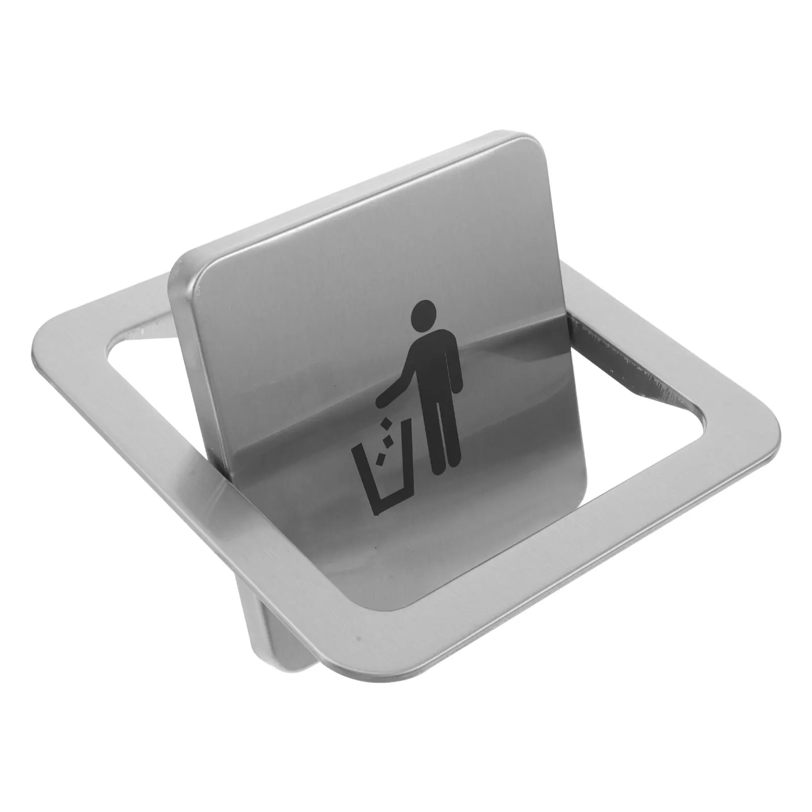 

Square Stainless Steel Trash Chute Lid for 19-21Cm Countertop Opening Embedded Swing Flap Waste Cover Built-in Garbage Can