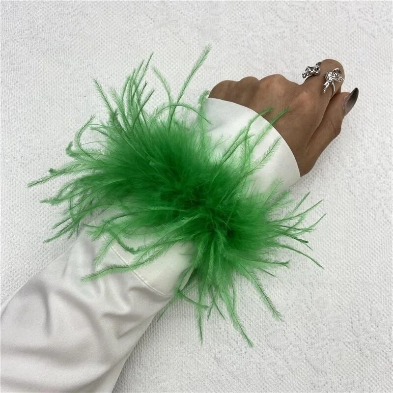 Ostrich Feathers Cuff Bracelet for Women Accessories Fashion Jewellery Bracelets Bridesmaid Gift Jewelry Feathers Cuff Anklet