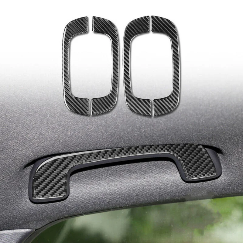 4pcs Carbon Fiber Car Roof Handle Cover Trim Car Interior Central Roof Handle Sticker Accessories for Honda 11th Civic 2022-2023