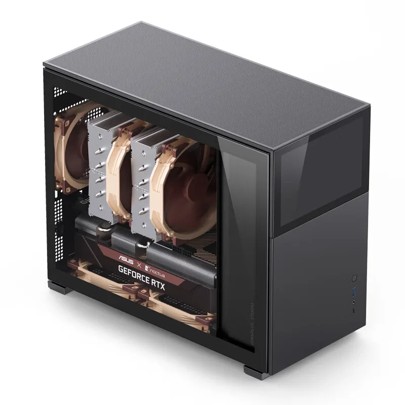 Imagem -06 - Jonsbo-pinecone Pequeno Translucency Sub Screen of Video Games Atx Power 360 Cold Exhaust Chassis Case Matx Itx D31