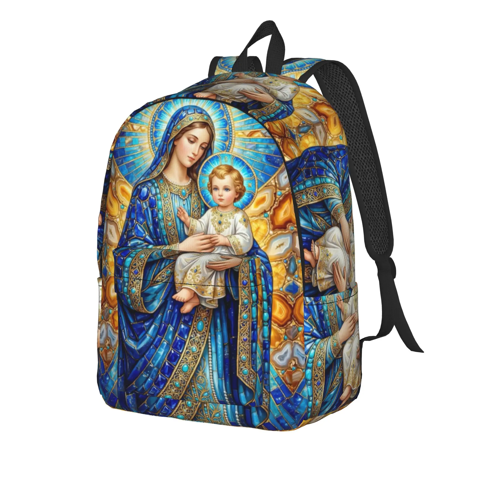 Holy Mary Baby Jesus Backpack  Hiking Backpacks Student Casual School Bags Designer Large Rucksack