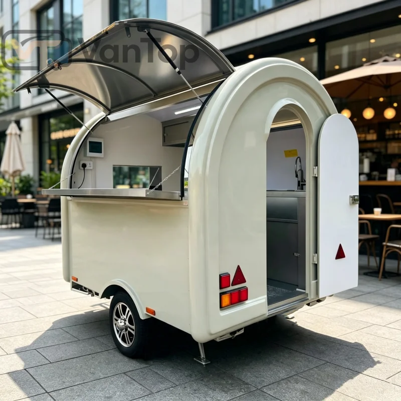 Quality Food Snacks - Vantop Mini Round Food Trailer Towable