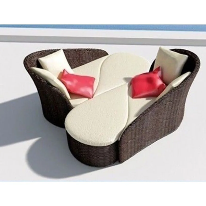 

Outdoor sofa bed garden courtyard rattan bed
