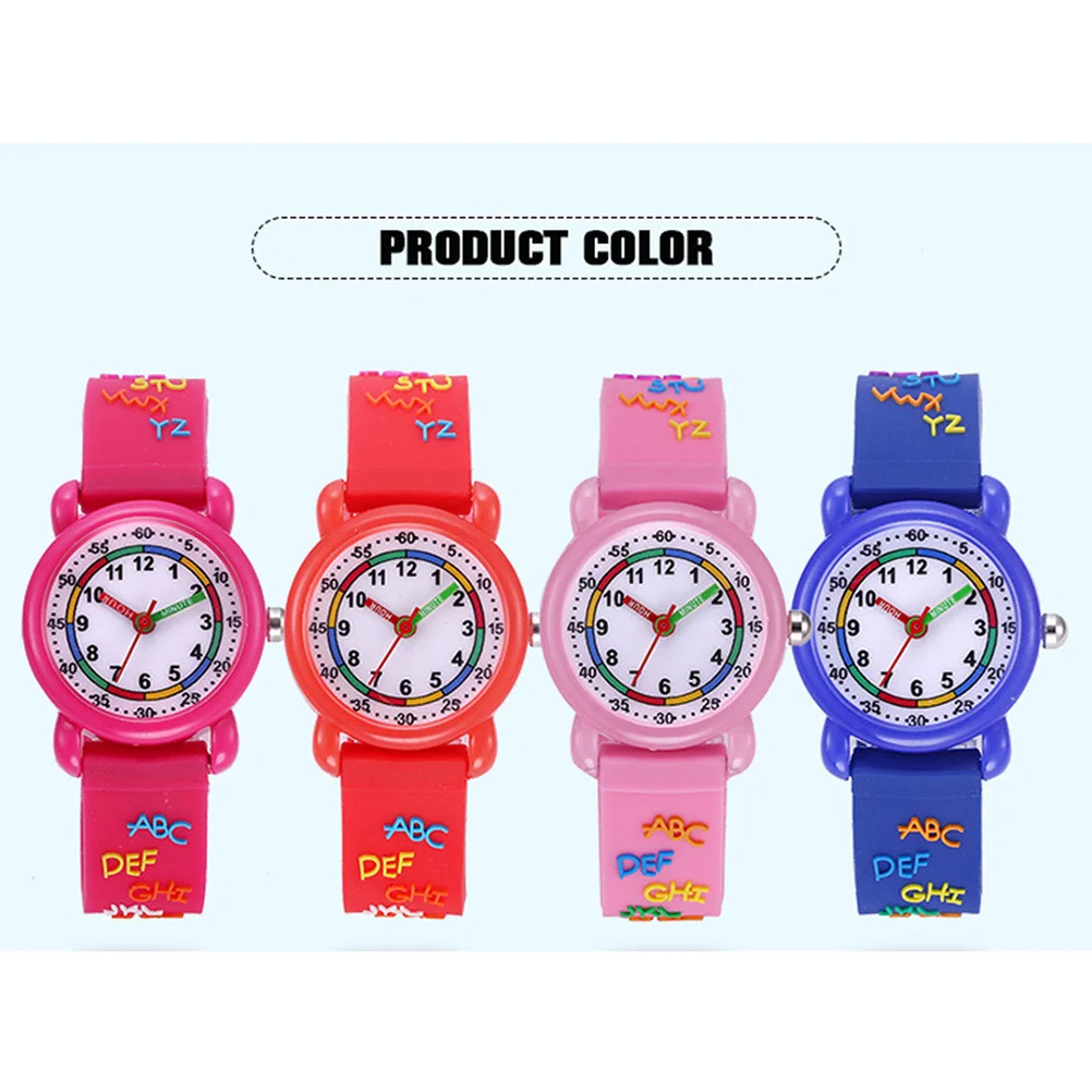 1 قطعة ساعة كرتونية دقيقة حركة كوارتز حزام مريح وردي تصميم فريد هدية عيد ميلاد ساعة كرتونية