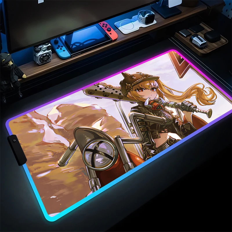 

Mouse Pad Anime Gamer Gaming Accessories Keyboard Pad LED PC Computer Cute Desk Mat RGB Carpet Zenless Zone Zero Lucy Mousepad