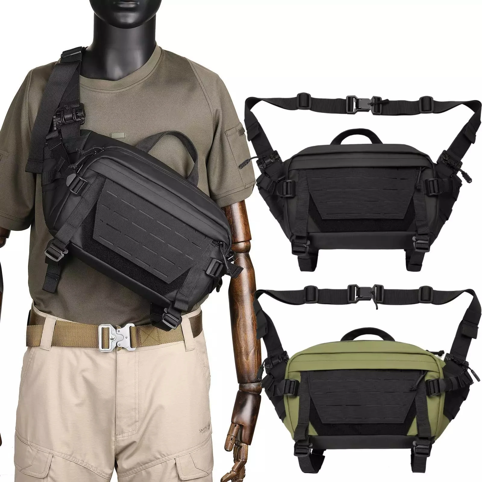 

Tactical Chest Bag Molle Modular Functional Shoulder Bag Large Capacity Waterproof Crossbody Outdoor Hiking EDC Men'S Waist Bag