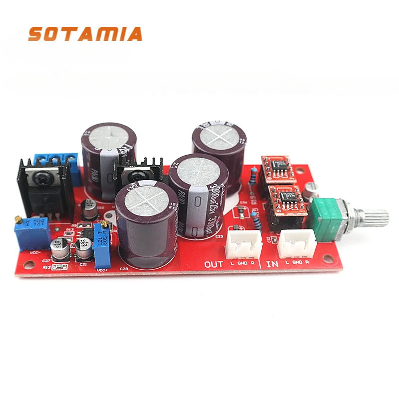 

SOTAMIA OP275 Preamplifier Board Audio Signal Mini Preamp Home Theater OP Amp Servo Power Supply Amplificador Audio