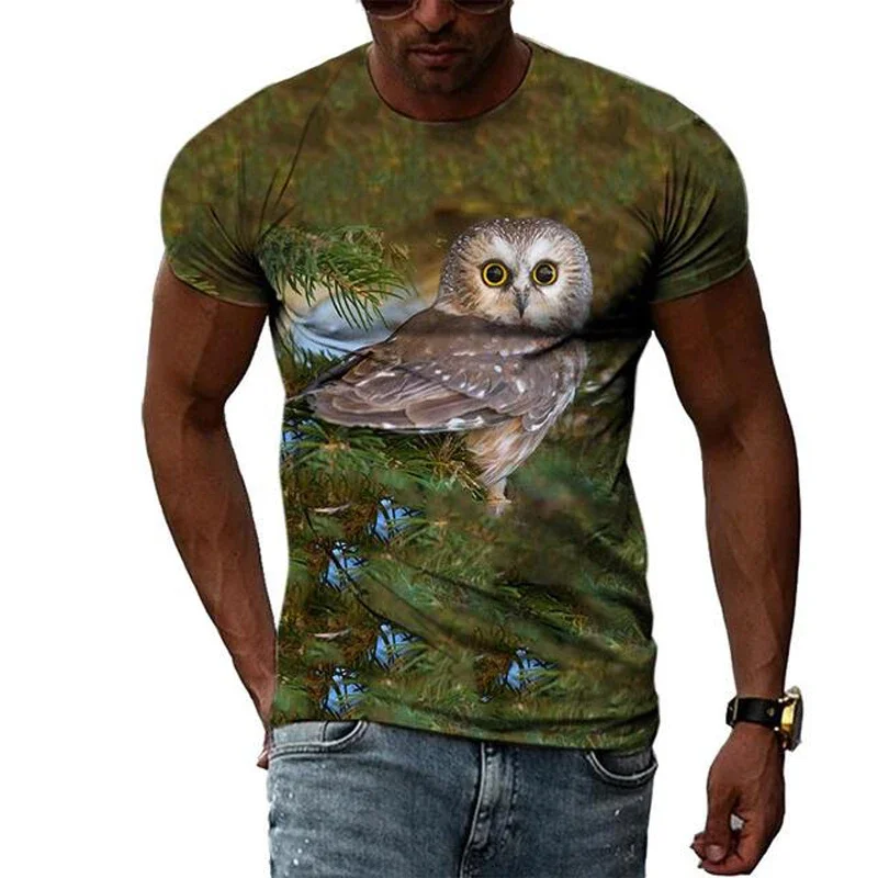 

An Owl In The Dark Summer Harajuku Design Fashion Men T shirt Hot Summer 3D All Over Printed Tee Tops shirts Unisex T shirt