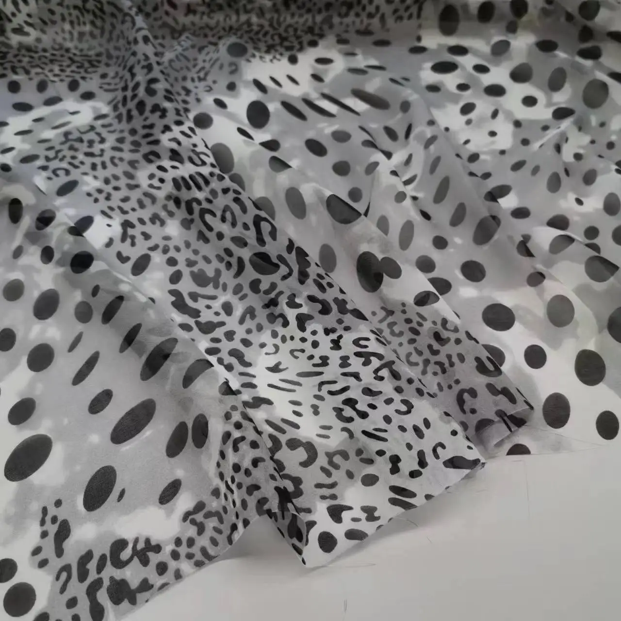 

Pure Silk Fabric Dot Breathable DIY Clothing Sewing Dress Scarf Material 135cm Width