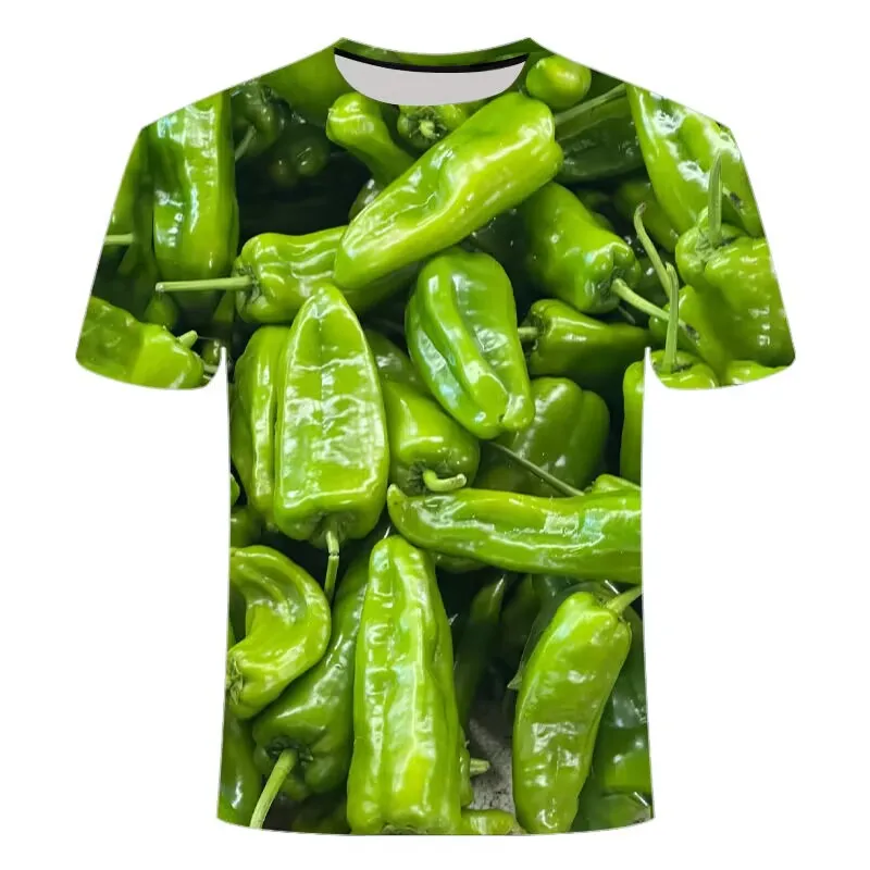 Summer Fashion Produce Men Creative T-Shirt Vegetable Trend Hip Hop Personality O Collar Short Sleeve Large Size Quality Shirt