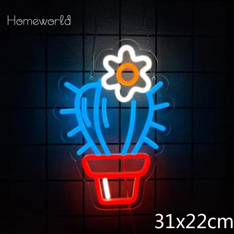 

Cactus LED Neon Sign For Plant Room Houseplant Decoration Neon Aesthetic Decor For Bedroom Flower Store Birthday Party Decor