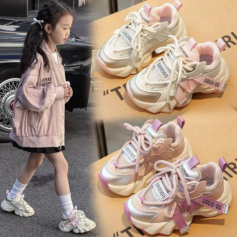 

Kawaii Y2K Casual Shoe Fashion Children S Shoes Kids Dad Shoes for Girls Spring Autumn 2025 New Breathable Mesh Running Sneakers