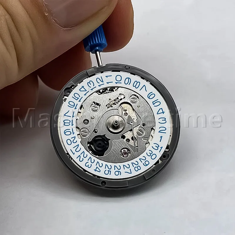 青のデジタル時計,3つの時計の位置,白の背景,時計製造のための時計ムーブメント,nh35