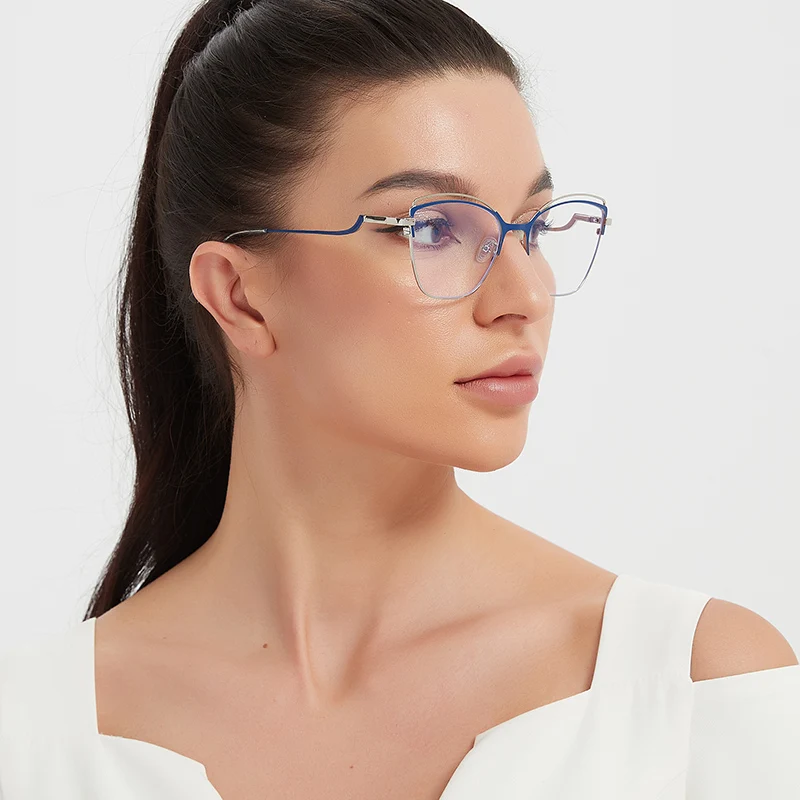 Anti-Blue Light Rays Eyeglasses Frame Women Cat Eye Glasses Brand Designer Clear Lens Computer Optical Eyewear