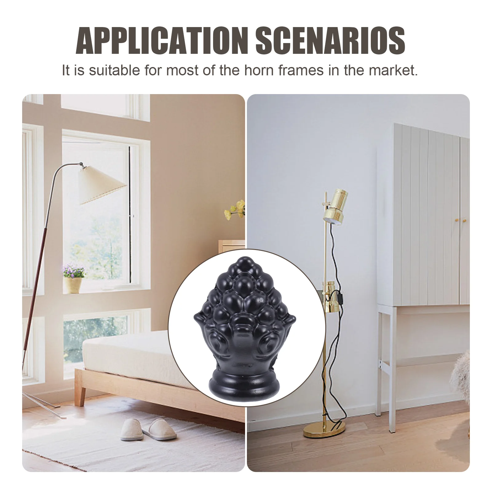 2 Pcs Shade Knob Fashionable Lamp Finials Decor Simple Lampshade Table Light Accessories Small Zinc Alloy Floor