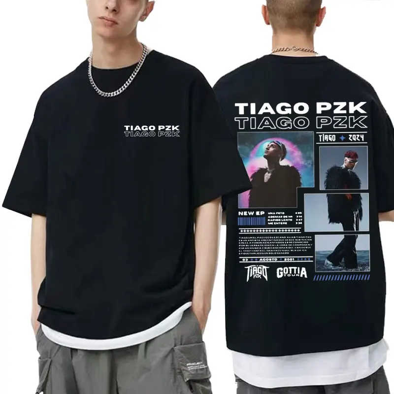 Hot Sale Rapper Tiago Pzk Gottia Tour T-shirts Men Women Fashion Hip Hop Vintage Tshirt Men's Harajuku Casual Oversized T Shirts