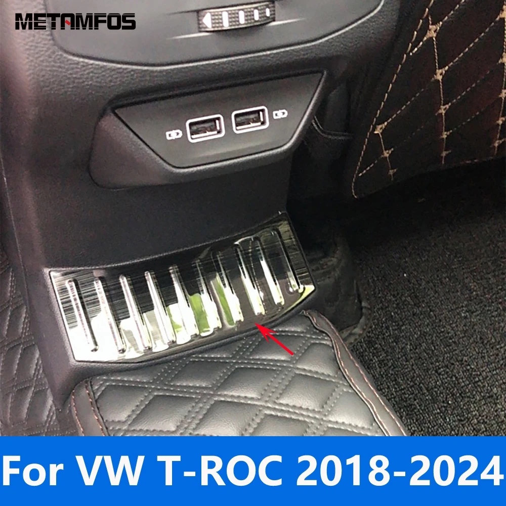 For Volkswagen VW T-ROC TROC 2018-2021 2022 2023 2024 Rear Seat Anti-kick Scuff Plate Anti Mud Dirt Plate Interior Accessories