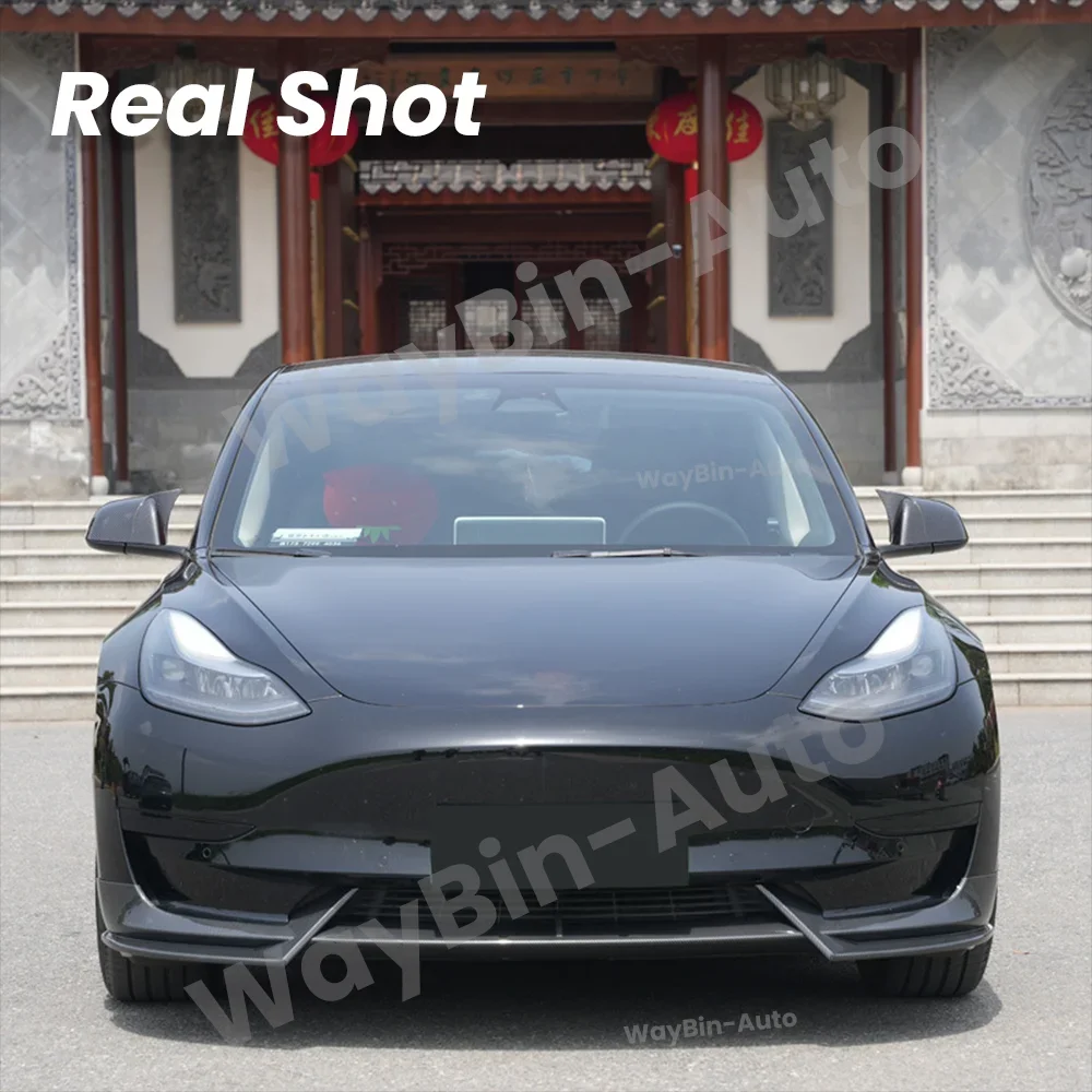 FADT Sport Body Kits For Tesla 2017-2023 Model 3 Bumper Lip Rear Lip Side Skirt Tunning Gloss Black Carbon Fiber Car Accessorie