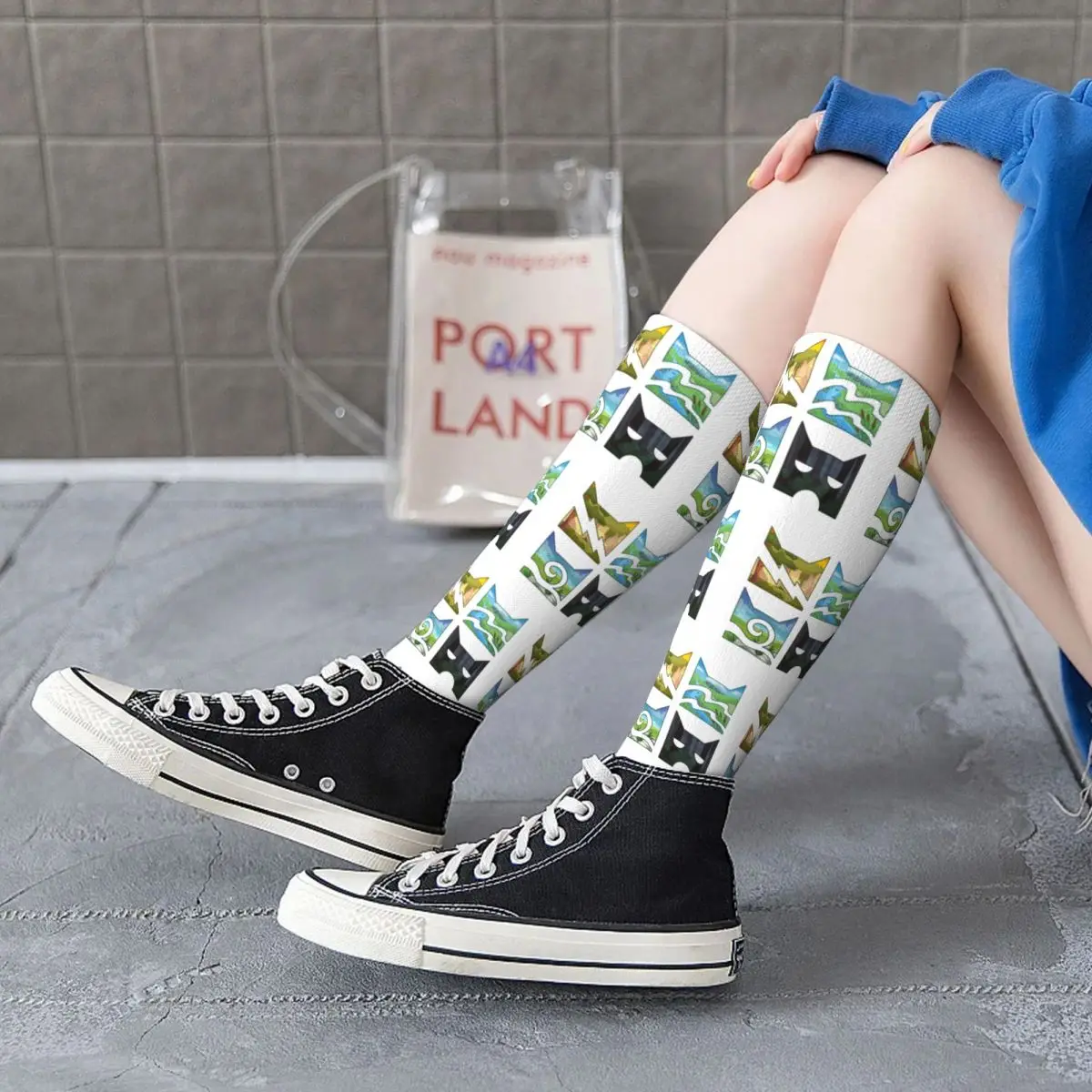 Classic Four Warriors Warrior Cats Logo Socks Harajuku Super Soft Stockings All Season Long Socks for Unisex Birthday Present