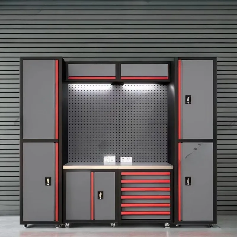 

Heavy-duty garage storage set, tool cabinet, stainless steel desktop, workshop metal workbench