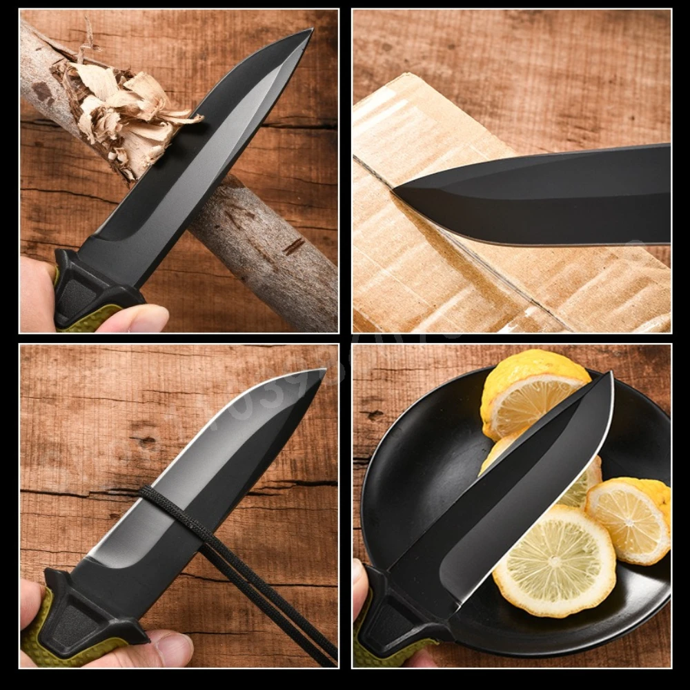 GB G1500 شفرة مستقيمة عالية الجودة 8Cr13Mov شفرة مقبض بلاستيكي متين للغاية وحاد للتخييم في الهواء الطلق سكين محمول #6