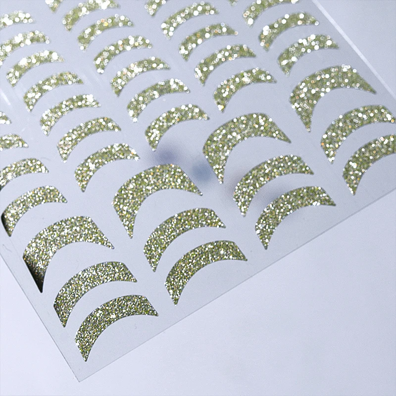 French 3D Nail Decals Stickers Stripe Line French Tips Transfer Nail Art Manicure Decoration Gold Reflective Glitter Stickers