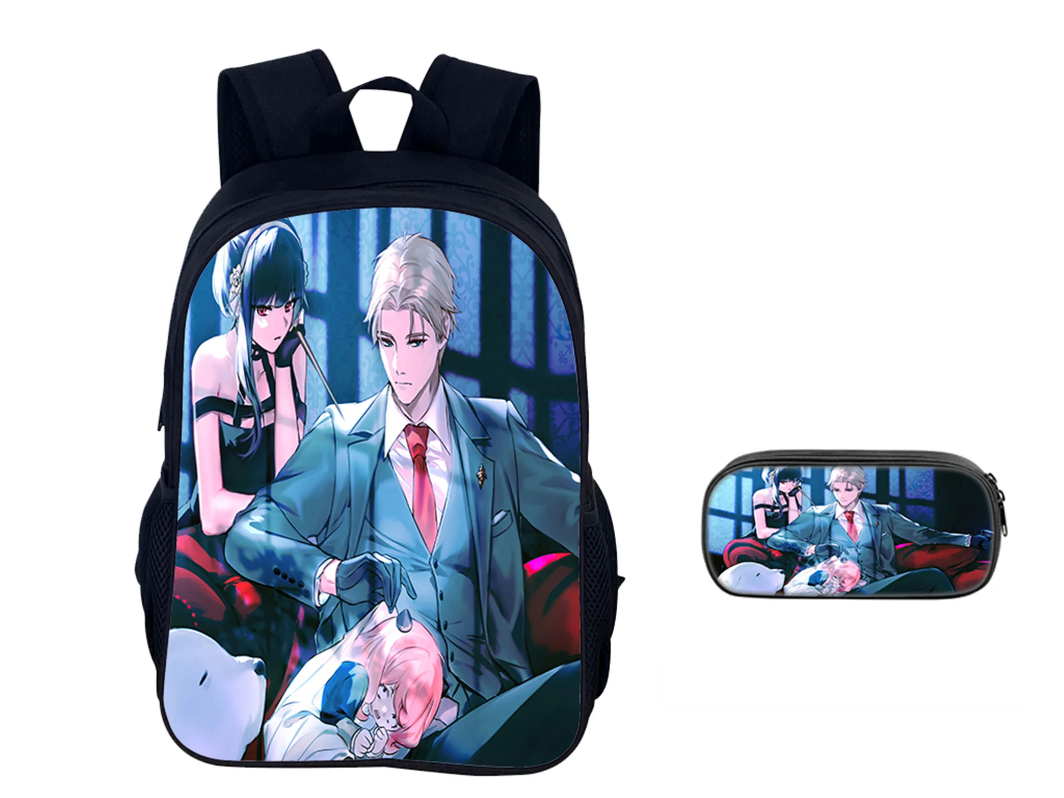 

SPY×FAMILY Fashion Bookbag 2Pcs Set,Little Child Large Capacity Backpack with Pencil Box for School Outdoor