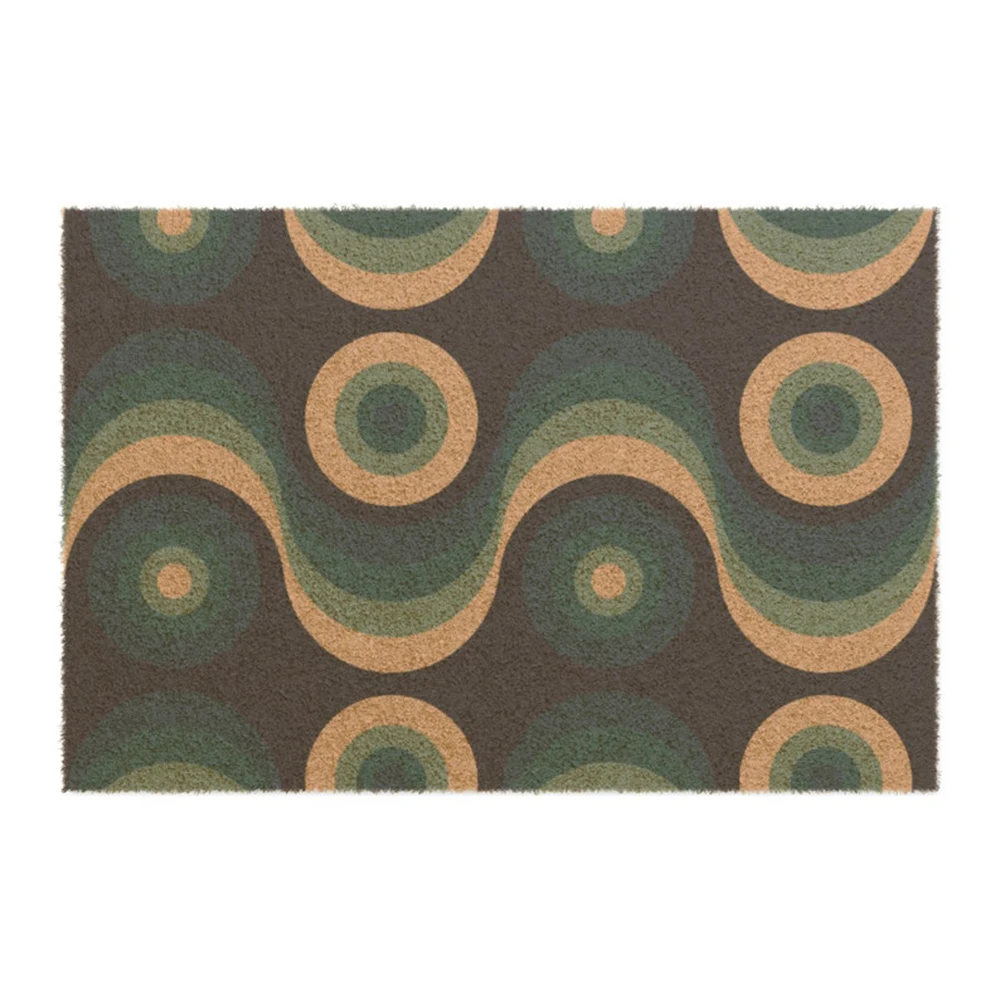 

Geometric Outdoor Welcome Mat Mid Century Modern Coir Doormat For Front Door Home Entrance Trippy Decor Cozy Housewarming Gift