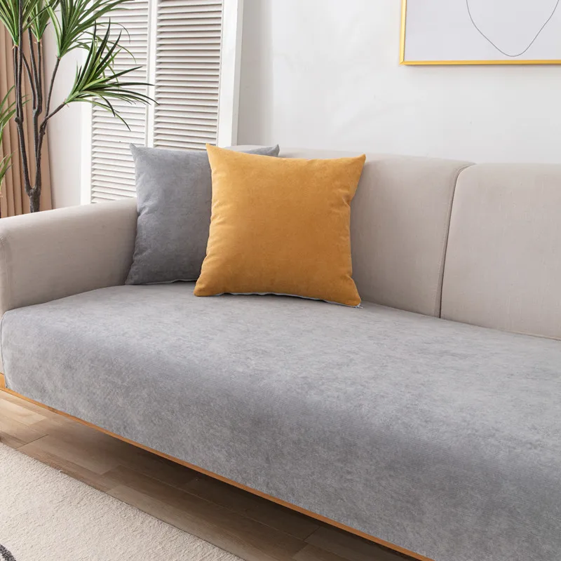 Waterproof Solid Color Sofa Cushion, Four-Season Non-Slip Pet Urine Isolation Pad Durable Furniture Protective Cover