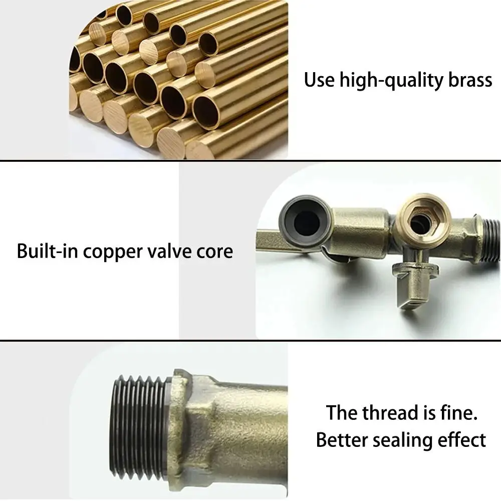 

Всемедный смеситель с защитой от замерзания, двойные выпускные отверстия для воды, один вход и два выхода, латунный адаптер для крана, прочный 1/2 дюйма